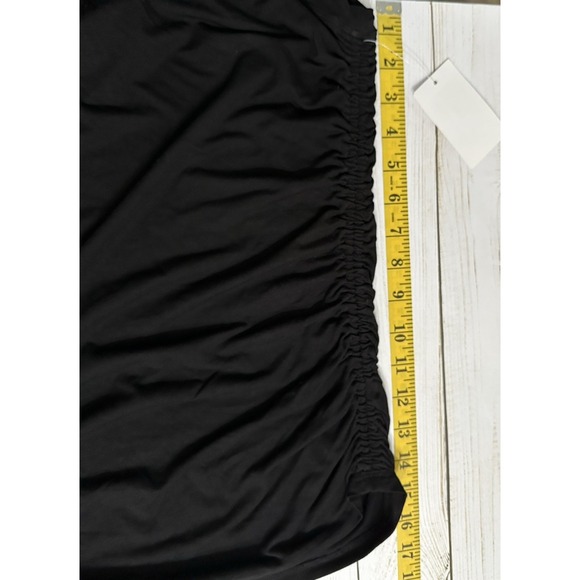 NWT‎ Good American Good Touch Ruched One Shoulder Tank Top Sz 5  Black - Picture 6 of 9